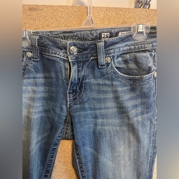 Classic Blue Women's Jeans MissMe Size 28 Bejeweled - Picture 4 of 7